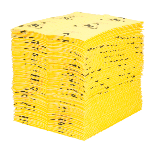 Tampons d'avertissement de premi&egrave;re qualit&eacute; - absorbants haute visibilit&eacute;, Universel, 15" x 18", 24,4 gal. d'absorption Mukwa Safety Services