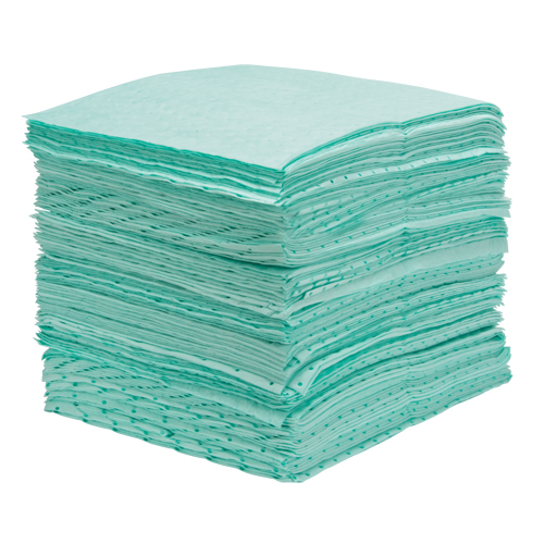 Feuilles absorbantes li&eacute;es de premi&egrave;re qualit&eacute;, Mati&egrave;res dangereuses, 15" x 18", 30 gal. d'absorption Mukwa Safety Services