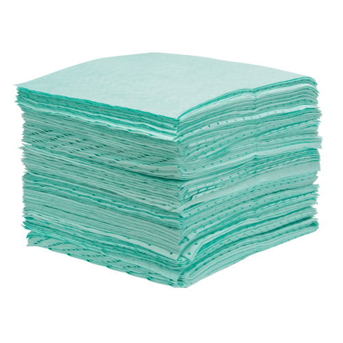 Feuilles absorbantes li&eacute;es de premi&egrave;re qualit&eacute;, Mati&egrave;res dangereuses, 15" x 18", 25 gal. d'absorption Mukwa Safety Services
