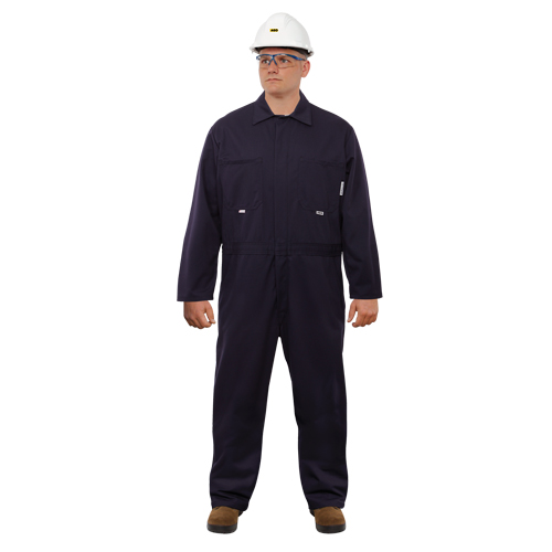 UltraSoft&reg; Arc Flash & FR Coveralls, Size 46, Navy Blue, 12.4 cal/cm2 Mukwa Safety Services