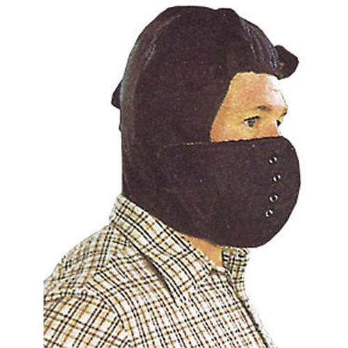 Hard Hat Winter Liner with Removable Face , Cotton/Kasha Lining, One Size, Black Mukwa Safety Services