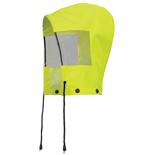6037H Hood for Traffic Control Waterproof Safety Jacket, High Visibility Lime-Yellow, Polyester Mukwa Safety Services