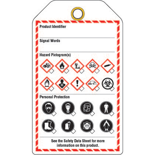 &eacute;tiquettes pour le milieu de travail, Papier cartonn&eacute;, 3-3/8" la x 5-3/4" h, Anglais Mukwa Safety Services