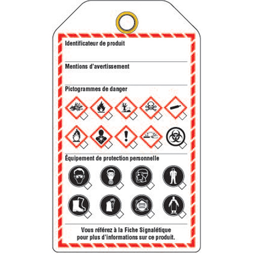 Workplace Tags, Cardstock, 3-3/8" W x 5-3/4" H, French Mukwa Safety Services