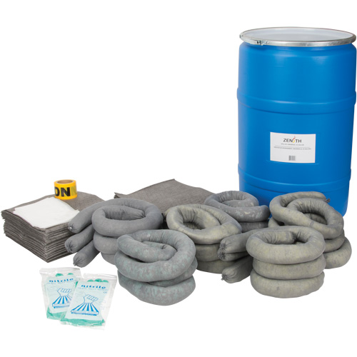 Trousse de lutte contre les d&eacute;versements, Universel, Baril, Absorbance de 55 gal. US Mukwa Safety Services
