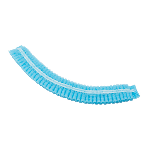 Pleated Bouffant Cap, Polypropylene, 24", Blue Mukwa Safety Services