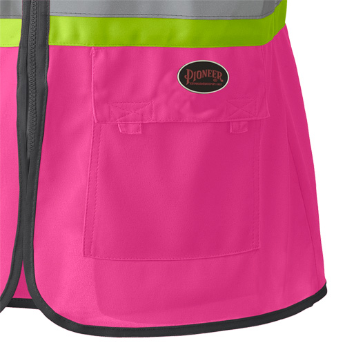 139PK Women's Safety Vest, Pink, X-Small, Polyester Mukwa Safety Services