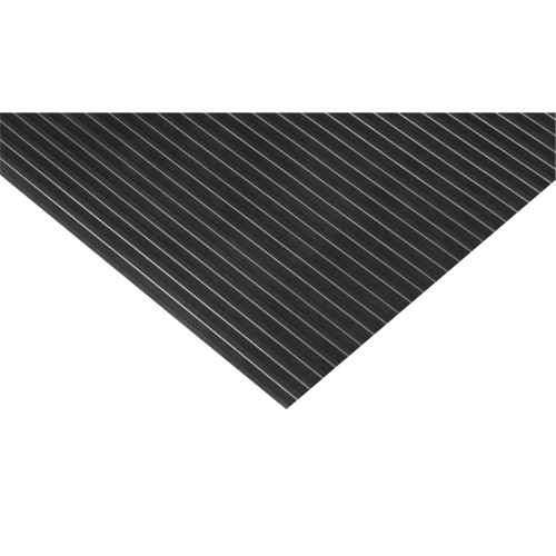 Tapis &agrave; nervures larges, Essuie-pieds, 3' x 75' x 1/8", Noir Mukwa Safety Services