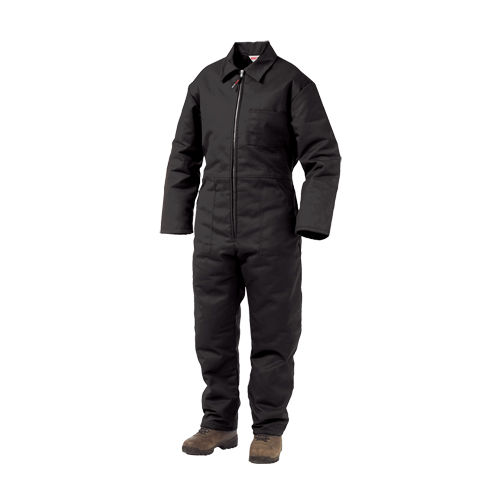 Lined Twill Coveralls, Men's, Black, Size Large Mukwa Safety Services