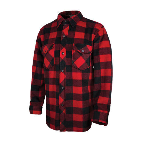 Chemise &agrave; carreaux en molleton solaire, Hommes, Grand, Rouge Mukwa Safety Services