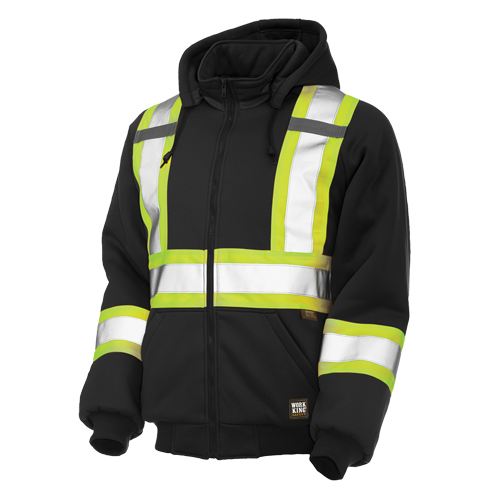 Chandail avec capuchon de s&eacute;curit&eacute;, Polyester, Grand, Noir Mukwa Safety Services