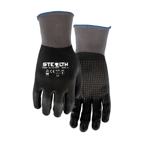 Gants 395 Stealth Blackbird, 11/2T-Grand, R&ecirc;vetement Mousse de nitrile, Calibre 15, Enveloppe en Nylon Mukwa Safety Services