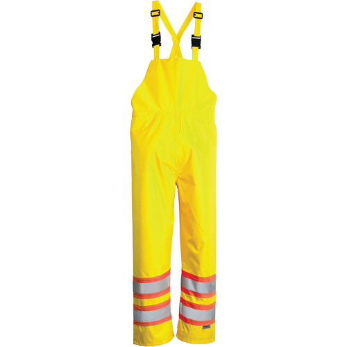 Open Road&reg; Bib Pants, Polyester, Small, High Visibility Lime-Yellow Mukwa Safety Services
