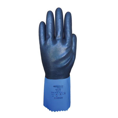 Gants enti&egrave;rement tremp&eacute;s et r&eacute;sistants aux produits chimiques Summitech, Taille Petit/7, 11,8" lo, Chloropr&egrave;ne, Doublure en Poly-coton, 59 mils Mukwa Safety Services