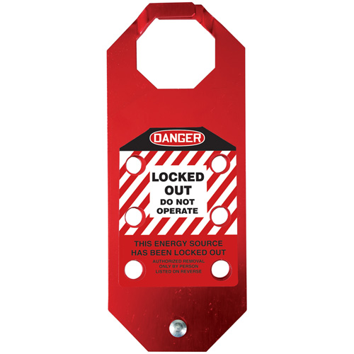 Moraillon de verrouillage pr&eacute;venant l'utilisation conforme aux normes OSHA Danger Stopout Aluma-Tag, Rouge Mukwa Safety Services