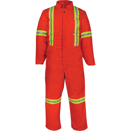 Deluxe Reflective Coveralls, 50 (Tall), Orange Mukwa Safety Services