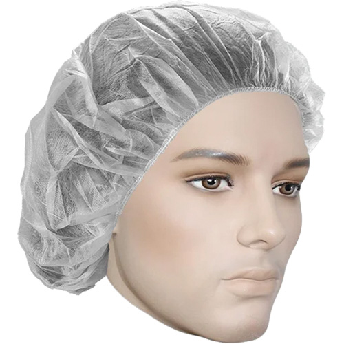 Bonnets bouffants, Polypropyl&egrave;ne, 18", Blanc Mukwa Safety Services