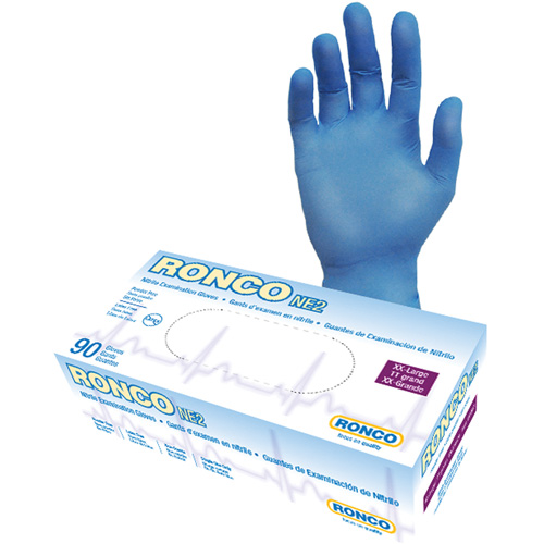 Disposable Gloves, 2X-Large, Nitrile, 4-mil, Powder-Free, Blue Mukwa Safety Services