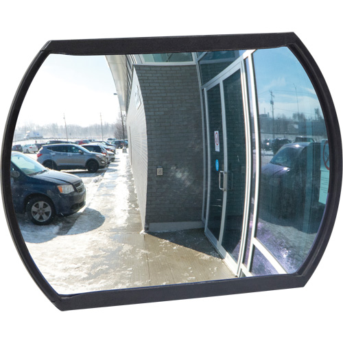 Roundtangular Convex Mirror with Bracket, 12" H x 18" W, Indoor/Outdoor Mukwa Safety Services