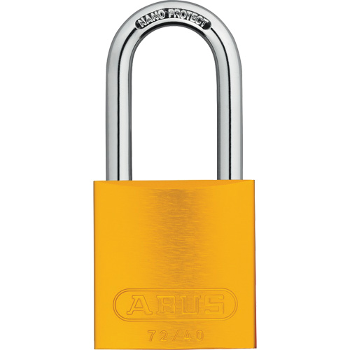 Cadenas de s&eacute;curit&eacute;, Jaune, Cl&eacute;s identiques, Aluminium, Largeur de 1-1/2" Mukwa Safety Services