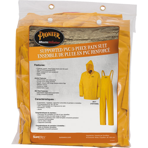 577 V&ecirc;tements imperm&eacute;ables 3 morceaux, Polyester/PVC, 5T-Grand, Jaune Mukwa Safety Services