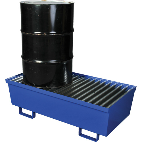 Palette de confinement des d&eacute;versements en acier, Capacit&eacute; de d&eacute;versement 74 gal. US, 27" x 51,25" x 13" Mukwa Safety Services