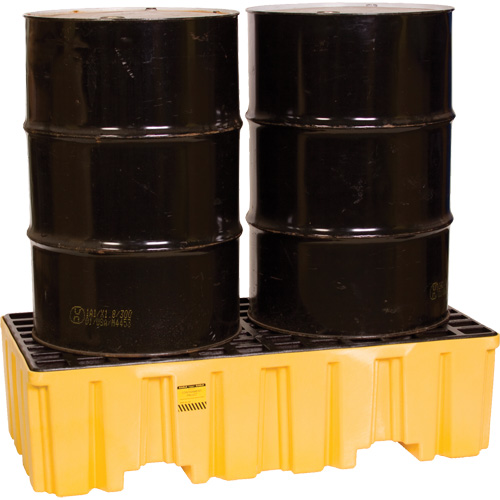 Palette de confinement des d&eacute;versements, Capacit&eacute; de d&eacute;versement 66 gal. US, 26,25" x 51" x 13,75" Mukwa Safety Services