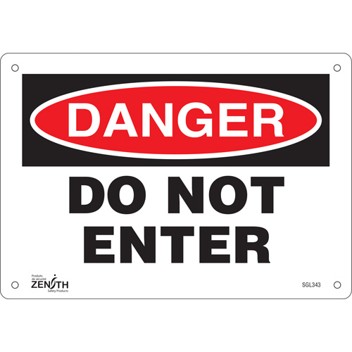"Do Not Enter" Sign, 7" x 10", Aluminum, English Mukwa Safety Services