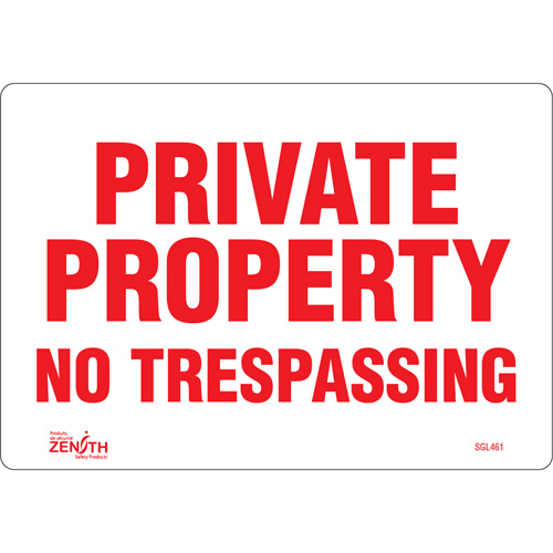 Enseigne Private Property, 7" x 10", Vinyle, Anglais Mukwa Safety Services