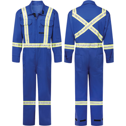 Avenger 7 oz. Flame Resistant Coveralls, Size 34, Royal Blue Mukwa Safety Services