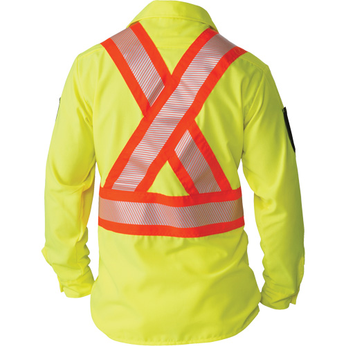Chemise &agrave; manches longues haute visibilit&eacute; ind&eacute;chirable, Polyester, 2T-Grand, Jaune lime haute visibilit&eacute; Mukwa Safety Services
