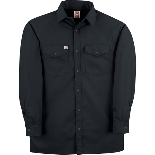 Twill Work Shirt with Snap, Men's, Medium (Tall), Black Mukwa Safety Services