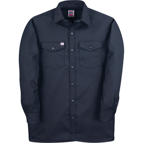 Long-Sleeved Twill Work Shirt, Men's, 4X-Large, Navy Blue Mukwa Safety Services