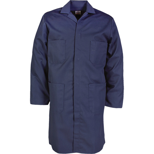 Lab Coat, Poly-Cotton, 32, Navy Blue Mukwa Safety Services