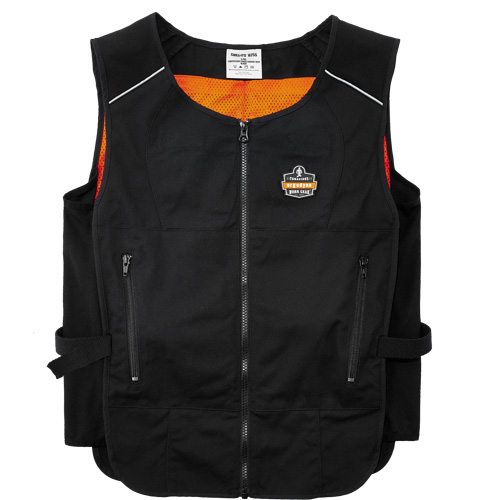 Veste de refroidissement &agrave; changement de phase l&eacute;g&egrave;re avec sachets 6260 Chill-Its, Petit/Moyen, Noir Mukwa Safety Services