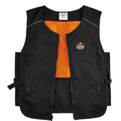 Veste de refroidissement &agrave; changement de phase l&eacute;g&egrave;re avec sachets 6260 Chill-Its, Petit/Moyen, Noir Mukwa Safety Services