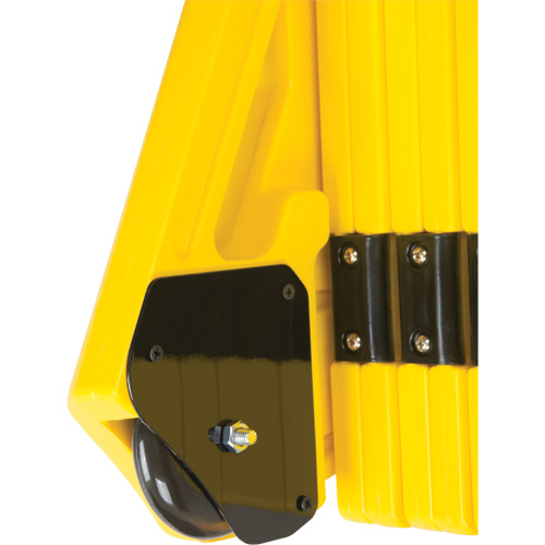 Portable Mobile Barrier, 40" H x 13' L, Yellow Mukwa Safety Services