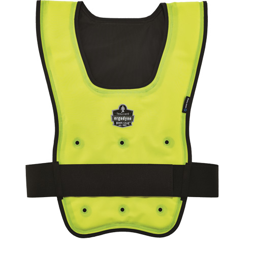 Chill-Its&reg; 6687 Economy Dry Evaporative Cooling Vest, Large/X-Large, High Visibility Lime-Yellow Mukwa Safety Services
