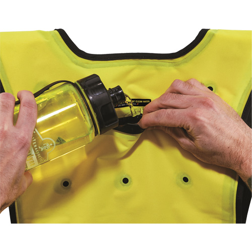 Chill-Its&reg; 6687 Economy Dry Evaporative Cooling Vest, Large/X-Large, High Visibility Lime-Yellow Mukwa Safety Services