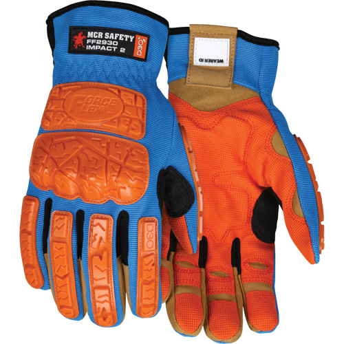Forceflex&reg; Impact Gloves, Medium, Synthetic Palm, Slip-On Cuff Mukwa Safety Services