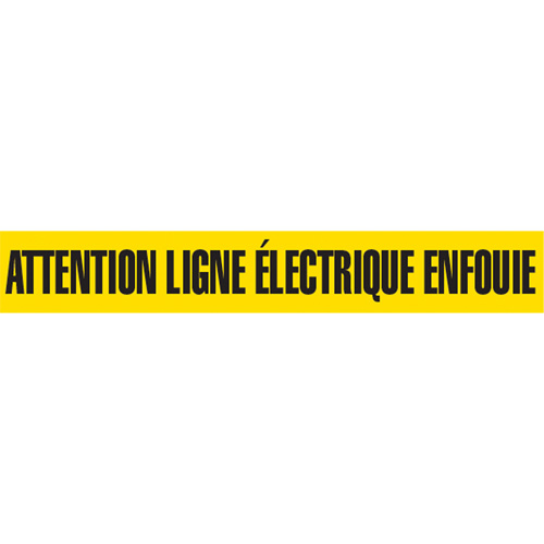 Barricade Tape, French, 3" W x 1000' L, 2 mils, Black on Yellow Mukwa Safety Services