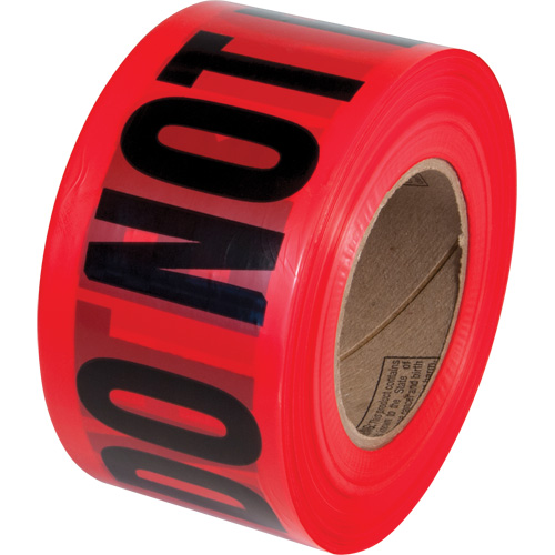 Ruban pour barricades Danger Do Not Enter PrimeGuard, Anglais, 3" la x 1000' lo, Noir/rouge Mukwa Safety Services