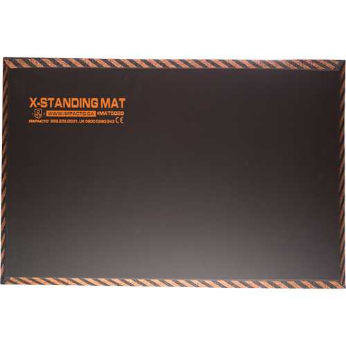 Anti-Fatigue Standing Mat, Smooth, 16" x 28" x 1", Black, Rubber Mukwa Safety Services