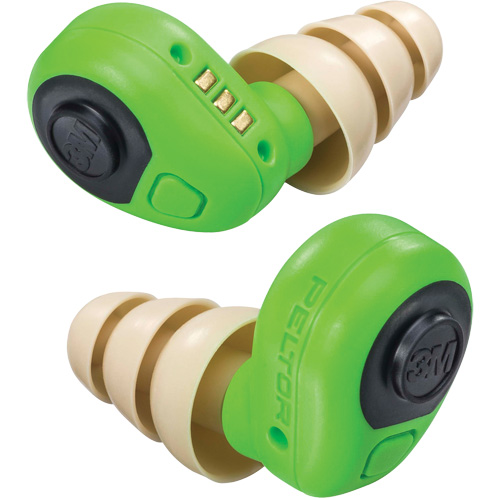 Bouchons d'oreilles &eacute;lectroniques Peltor, Sans cordon, Paire - Boîtier en plastique, 23 dB NRR, Grand/Moyen/Petit Mukwa Safety Services