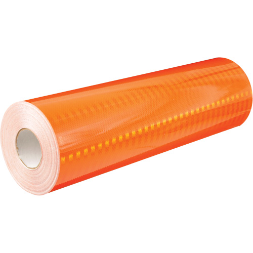 High Intensity Prismatic Grade Reflective Sheeting, 2" W x 150' L, 19 mils, Orange Mukwa Safety Services