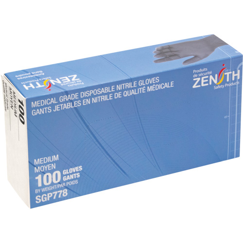 Puncture-Resistant Medical-Grade Disposable Gloves, Medium, Nitrile, 5-mil, Powder-Free, Black, Class 2 Mukwa Safety Services