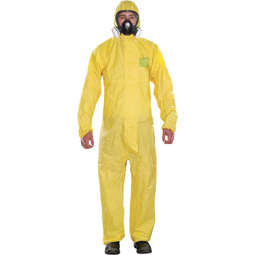 Microchem&reg; Medium-Duty Disposable Coveralls, Small, Yellow, Polypropylene Mukwa Safety Services
