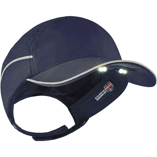Skullerz&reg; 8965 Lightweight Bump Cap Hat with LED Lighting, Navy Blue Mukwa Safety Services