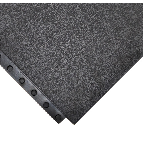 24/Seven&reg; Locksafe&reg; Anti-Fatigue Mat, Smooth, 3' x 3' x 5/8", Black, Nitrile Mukwa Safety Services