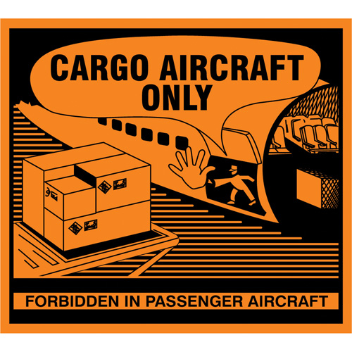 &eacute;tiquettes de manutention Cargo Aircraft Only, 4-3/4" lo x 4-1/4" la, Orange Mukwa Safety Services